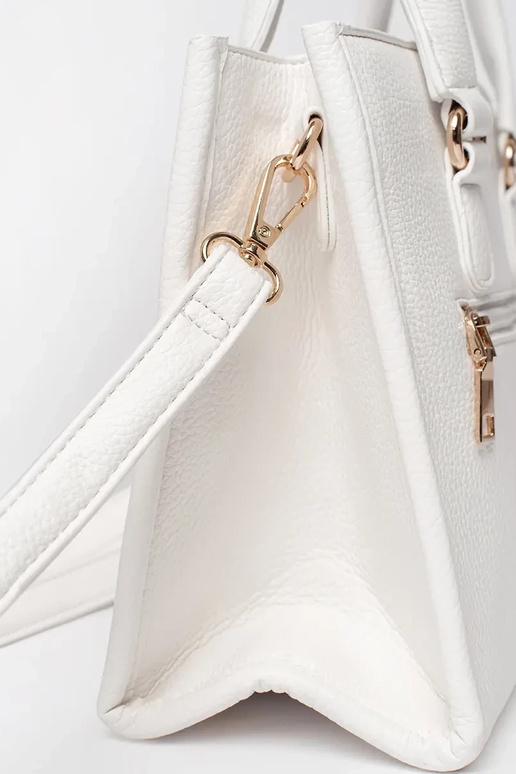 Weiße Handtasche mit Reißverschluss Weiße Handtasche mit Reißverschluss