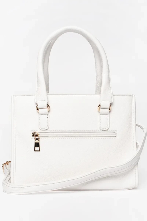 Weiße Handtasche mit Reißverschluss Weiße Handtasche mit Reißverschluss