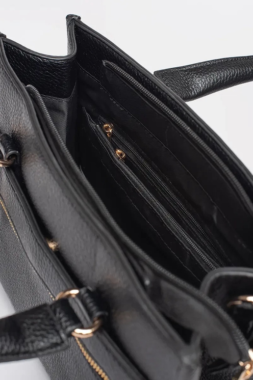 Schwarze Handtasche mit Reißverschluss