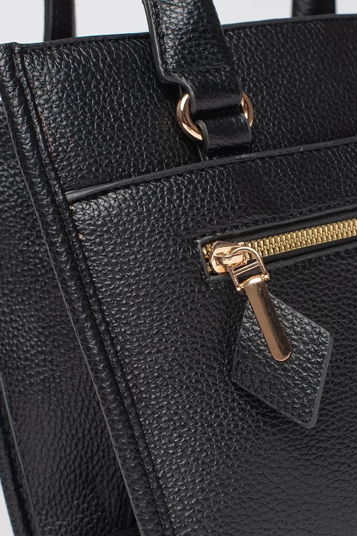 Schwarze Handtasche mit Reißverschluss