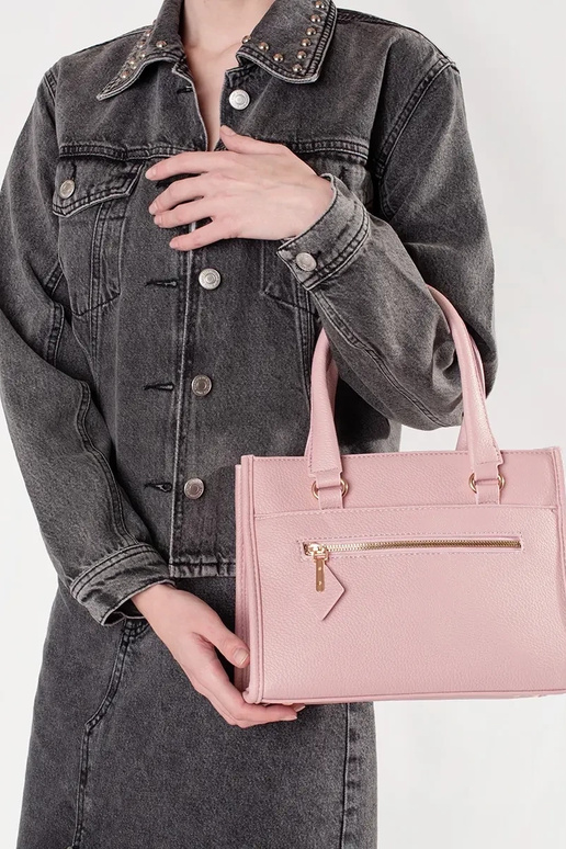 Rosa Handtasche mit Reißverschluss Rosa Handtasche mit Reißverschluss