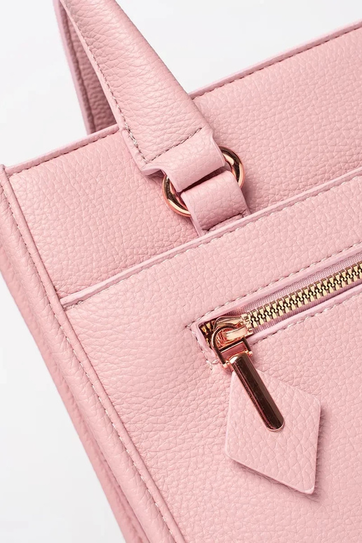 Rosa Handtasche mit Reißverschluss Rosa Handtasche mit Reißverschluss