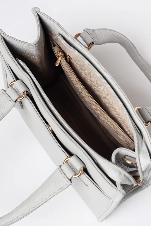 Graue Handtasche mit Reißverschluss