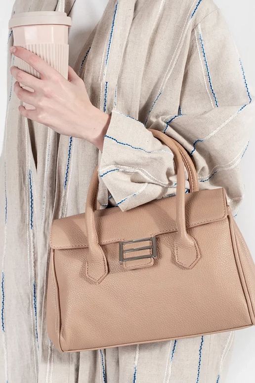 Helle Sandfarben Damenhandtasche mit...