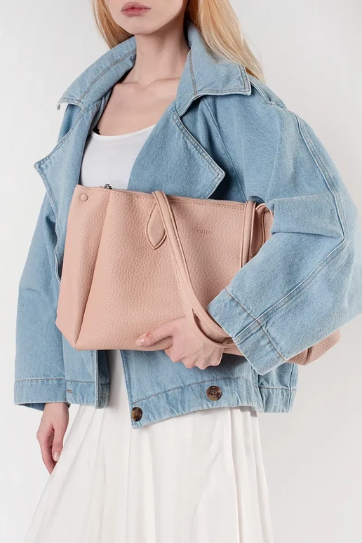 rosa Shopper aus Kunstleder