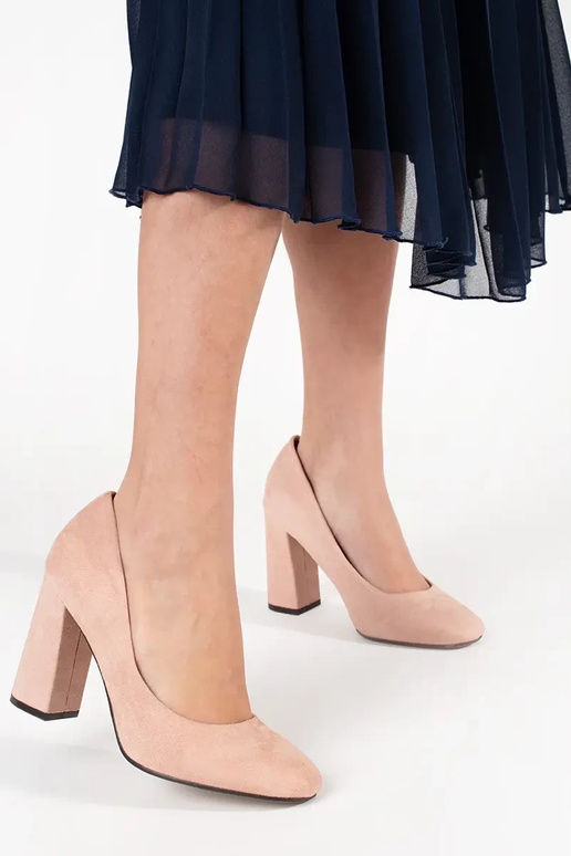 Sandfarbene Wildleder High Heels