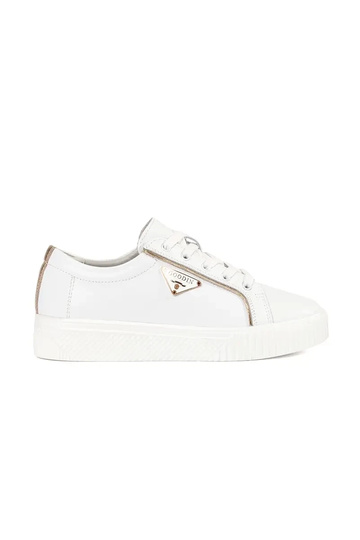 Weiße Sneakers mit dickem...