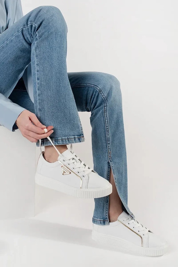 Weiße Sneakers mit dickem... 2