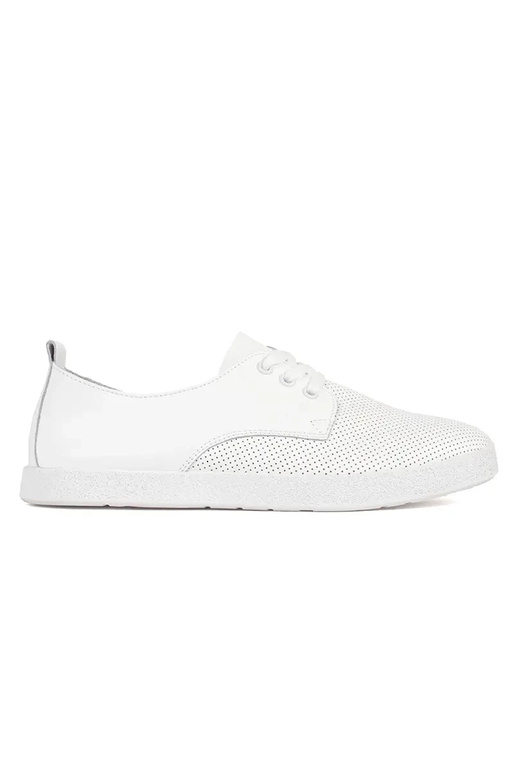 Weiße Ajour-Sneaker aus Naturleder Weiße Ajour-Sneaker aus Naturleder