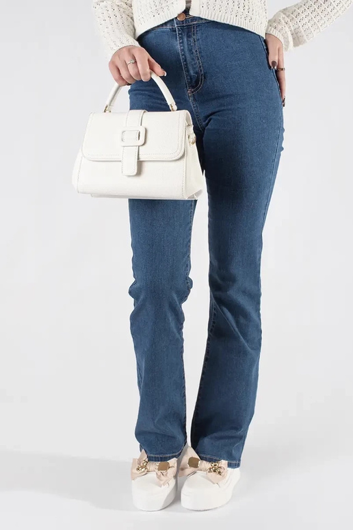 Weiße kleine Tasche mit goldenen...