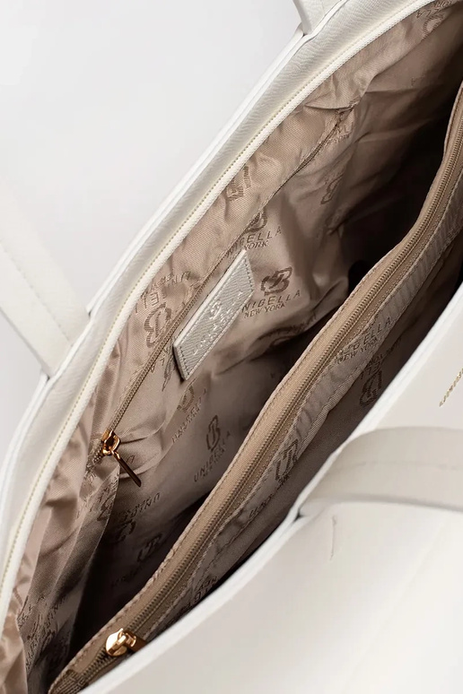 Große Weiße Shopper-Tasche mit Nieten