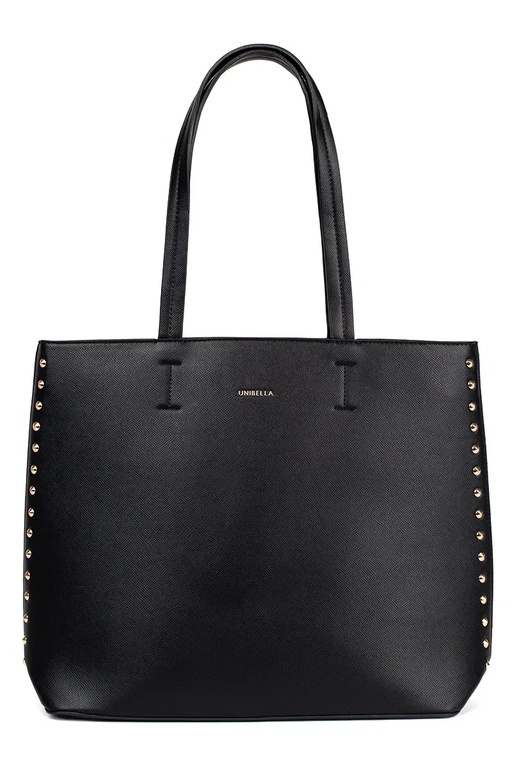 Große Schwarze Shopper-Tasche mit Nieten