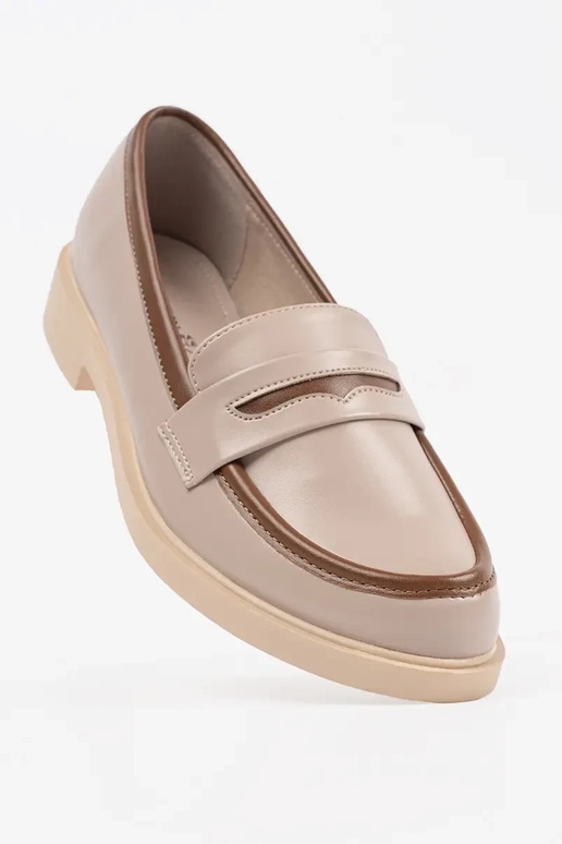 Elegante Damen Mokassins in Sandfarbe