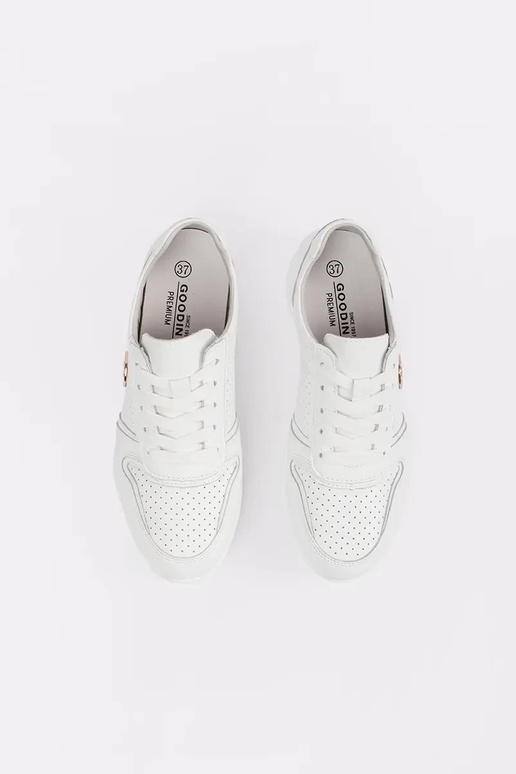 weiße Sneakers aus echtem Leder