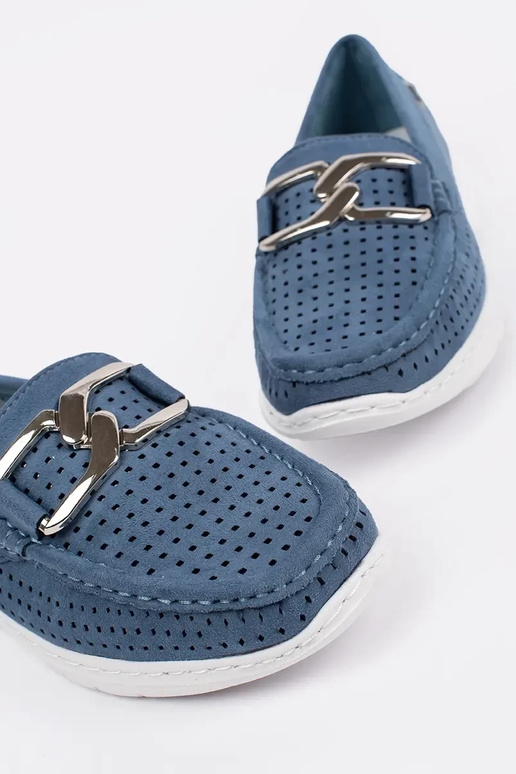 Mokassins blau mit dekorativem Ketten Mokassins blau mit dekorativem Ketten