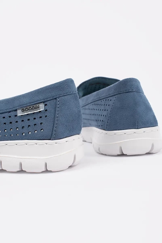 Mokassins blau mit dekorativem Ketten Mokassins blau mit dekorativem Ketten