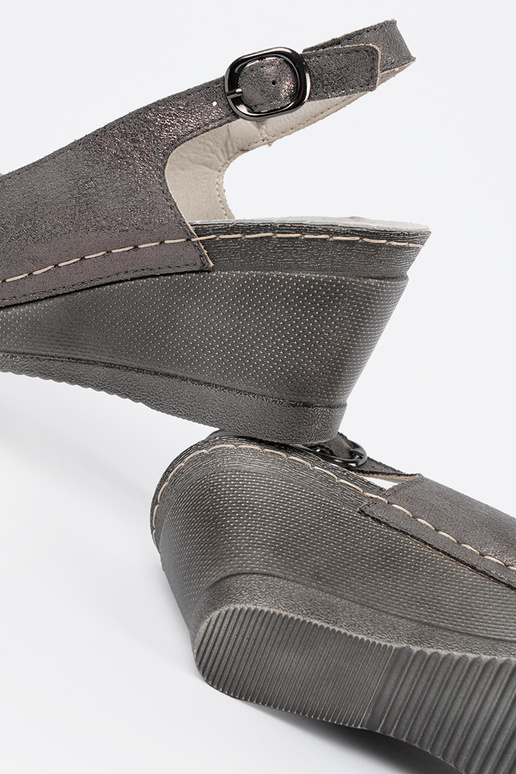 Graue Damen Sandalen auf Keil Graue Damen Sandalen auf Keil