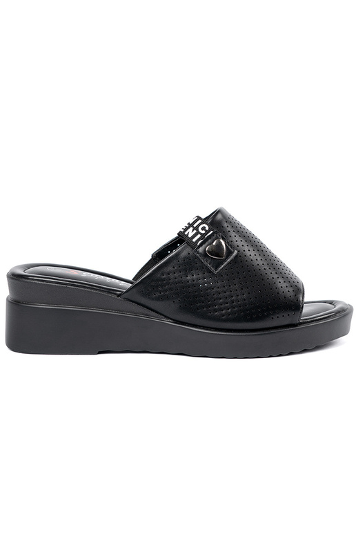 Luftige Pantoletten mit Plattform in... Luftige Pantoletten mit Plattform in...