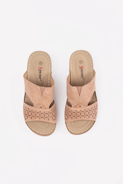 Schlapfen mit niedrigem Keil in...