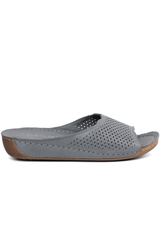 Lederpantoletten in Grau Lederpantoletten in Grau