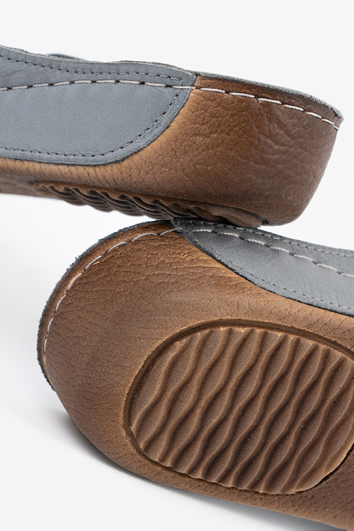 Lederpantoletten in Grau Lederpantoletten in Grau