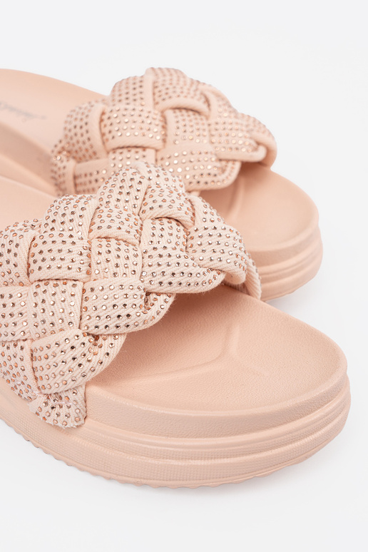 Pantoletten mit Kristallen in rosa Pantoletten mit Kristallen in rosa