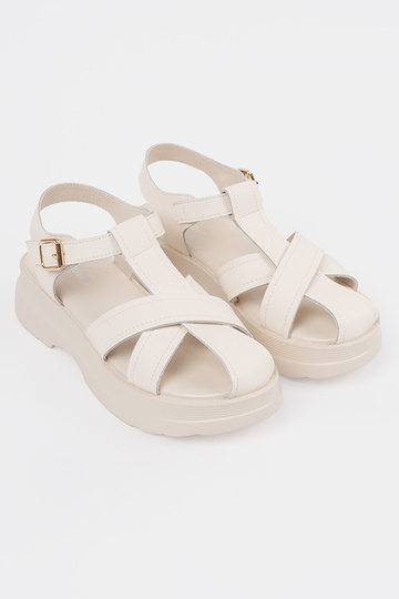 Elfenbeinfarbene Sandalen... 2
