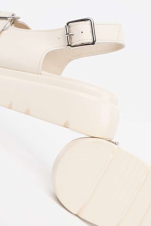 Sandfarbene Klassik-Sandalen mit...