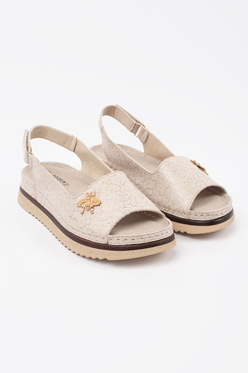 Beige Sandalen mit Plateau... 2