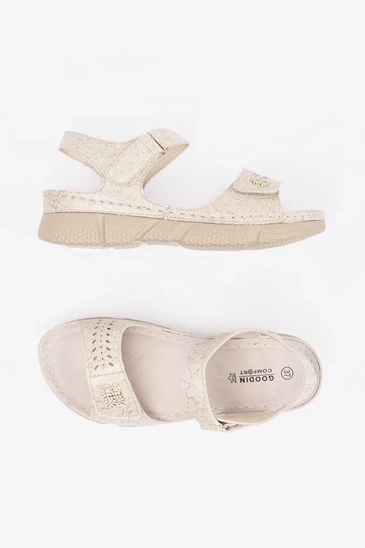 elfenbeinfarbene Sandalen für Frauen