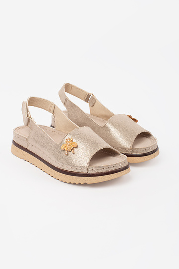 Goldfarbene Sandalen mit... 2