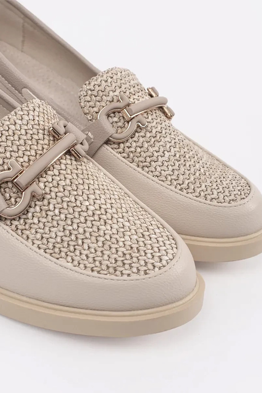 elfenbeinfarbene Mokassins mit...