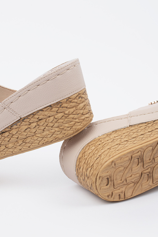 sandfarbene Wedgeslipper für Frauen sandfarbene Wedgeslipper für Frauen