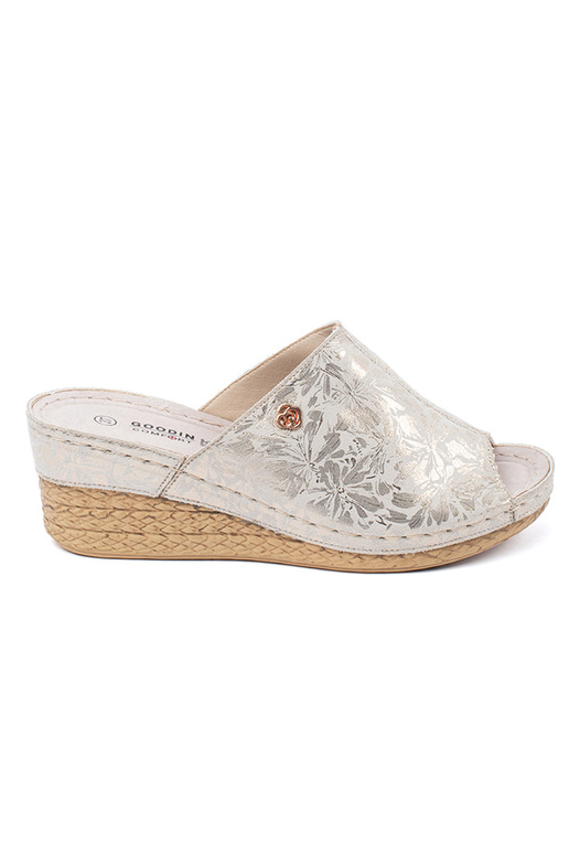 elfenbeinfarbene Wedgeslipper für Frauen elfenbeinfarbene Wedgeslipper für Frauen