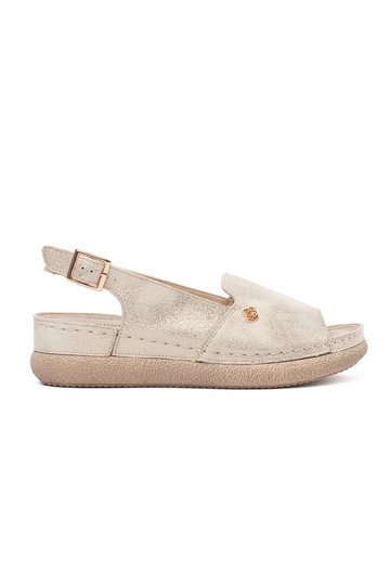 Goldfarbene Sandalen mit...