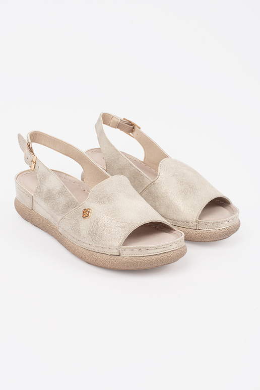 Goldfarbene Sandalen mit Lederinnensohle Goldfarbene Sandalen mit Lederinnensohle