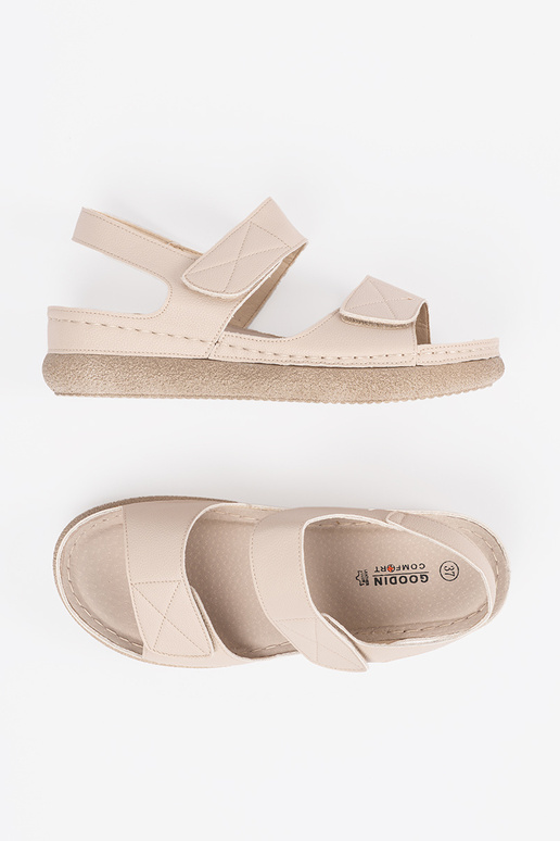 Damen Sandalen in Elfenbein mit Velcro Damen Sandalen in Elfenbein mit Velcro