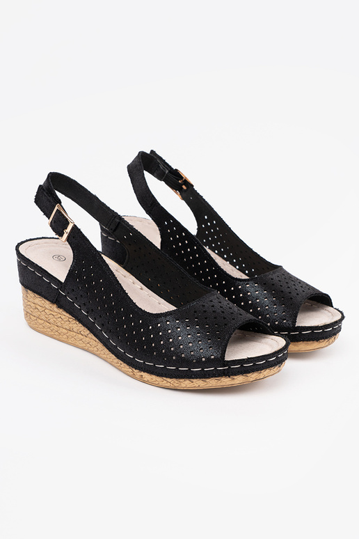 Schwarze durchbrochene Sandalen Schwarze durchbrochene Sandalen