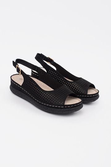 schwarze bequeme Sandalen 2