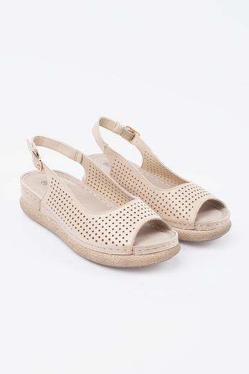 helle goldene bequeme Sandalen 2