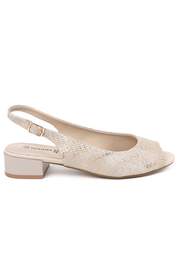 Sandfarbene Damensandalen...
