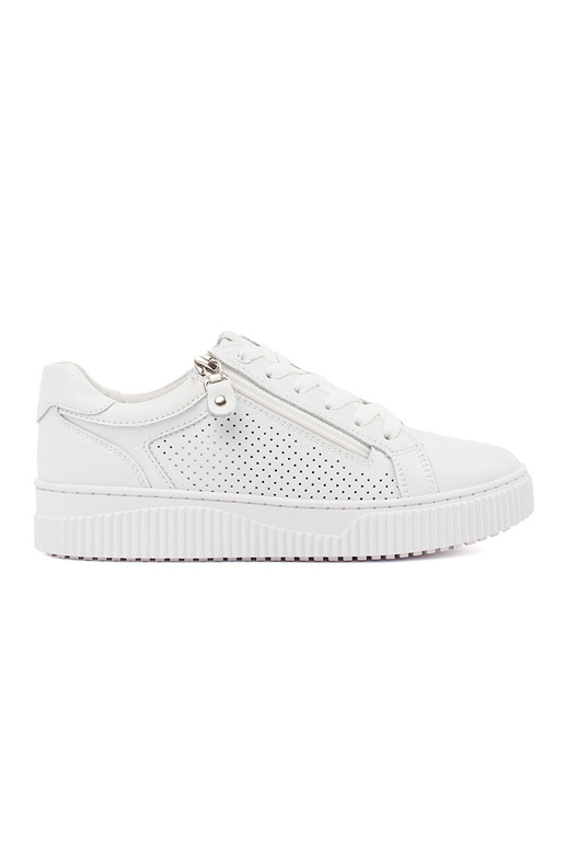 Weiße Sneakers mit Plattform aus... Weiße Sneakers mit Plattform aus...