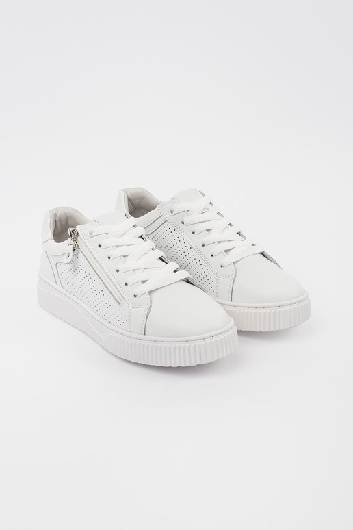 Weiße Sneakers mit Plattform aus... Weiße Sneakers mit Plattform aus...