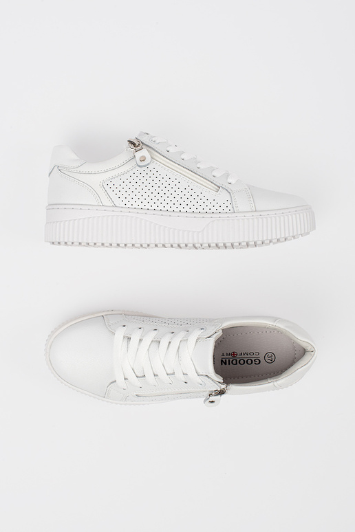 Weiße Sneakers mit Plattform aus... Weiße Sneakers mit Plattform aus...