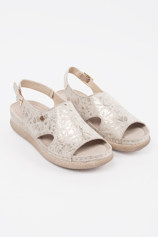 elfenbeinfarbene flache Sandalen mit... elfenbeinfarbene flache Sandalen mit...