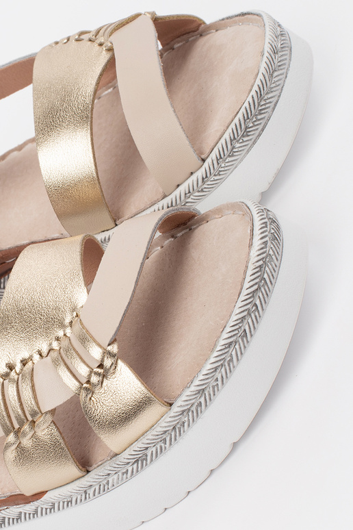 sandfarbene Sandalen mit Plateau und...