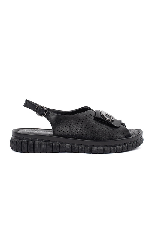 Elegante schwarze Leder-Sandalen Elegante schwarze Leder-Sandalen
