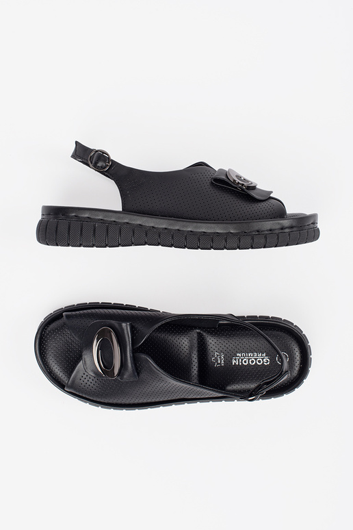 Elegante schwarze Leder-Sandalen Elegante schwarze Leder-Sandalen