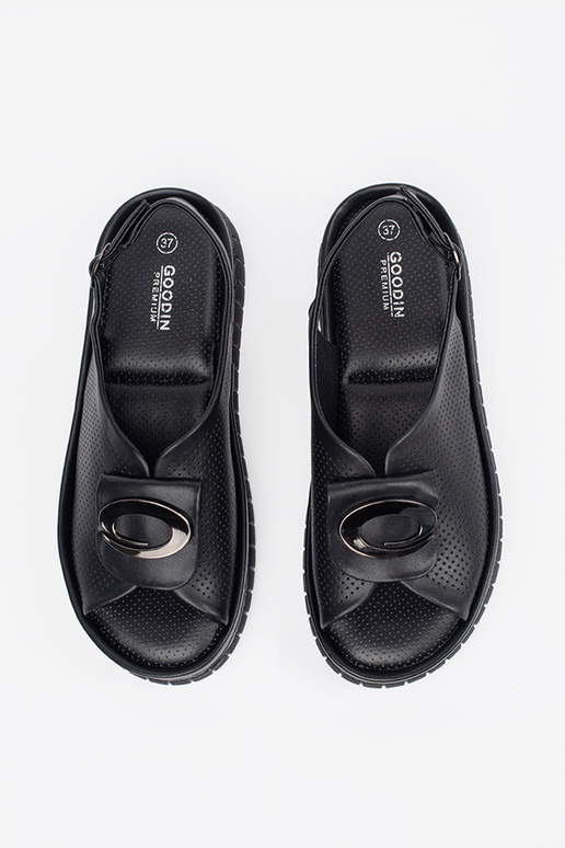 Elegante schwarze Leder-Sandalen Elegante schwarze Leder-Sandalen