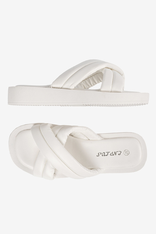 Damen Pantoletten mit Plateau in Weiß Damen Pantoletten mit Plateau in Weiß